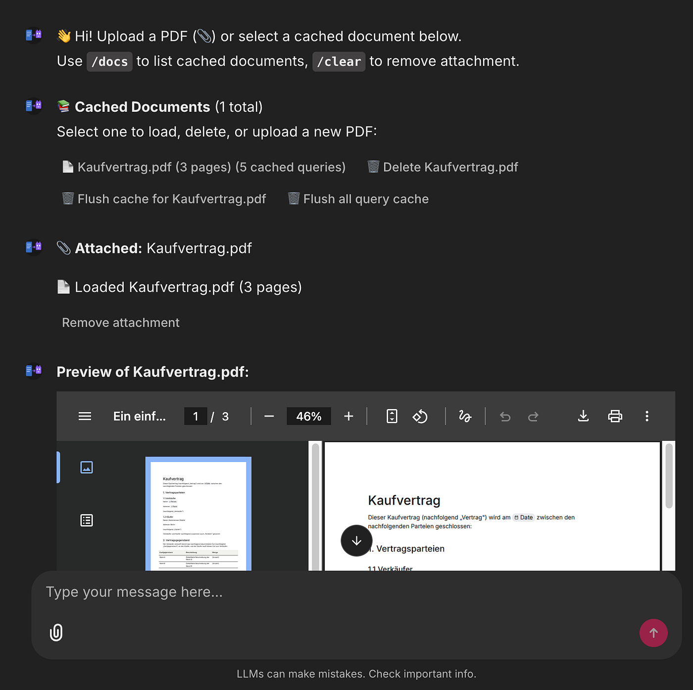 Chainlit document UI